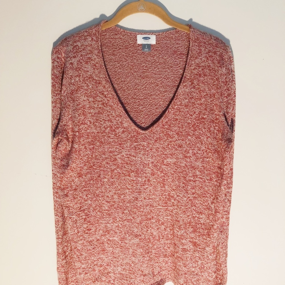 Red V-Nevk Sweater